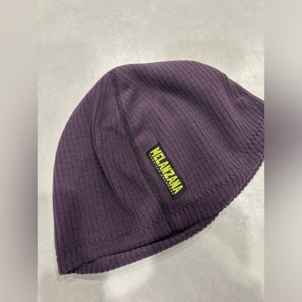 Melanzana Micro Grid Beanie Adult XL Eggplant Purple Hat NWT Microgrid